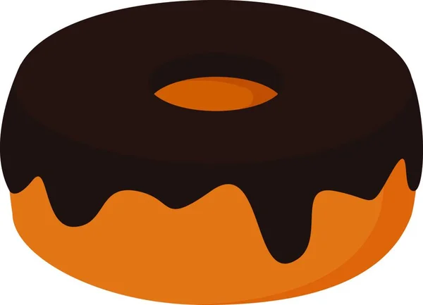 Donut Chocolat Illustration Vecteur Sur Fond Blanc — Image vectorielle