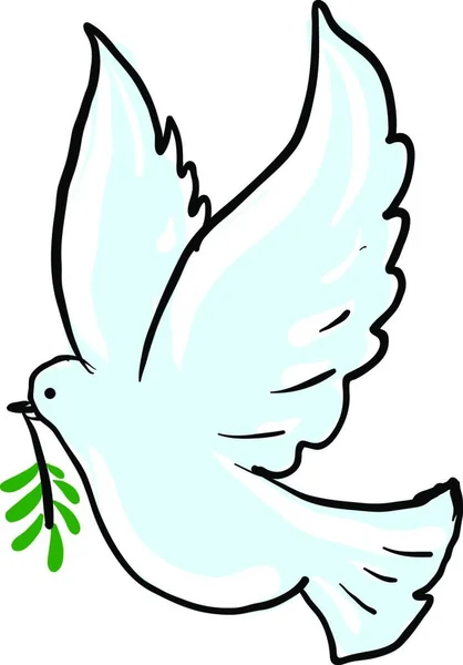 Dove Carrying Olive Branch Illustration Vector White Background — Stock Vector