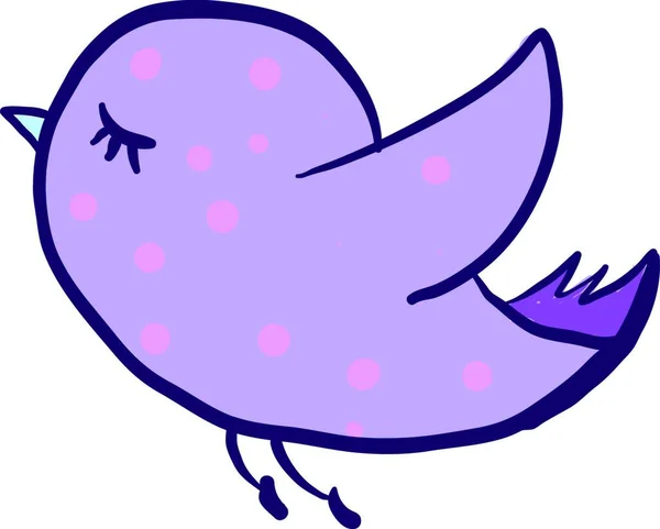 Lindo Pájaro Púrpura Volando Ilustración Vector Sobre Fondo Blanco — Archivo Imágenes Vectoriales
