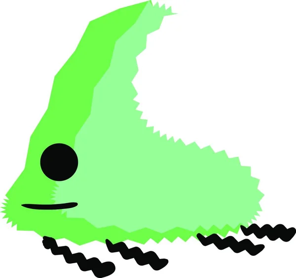 Groene Korrelig Monster Illustratie Vector Witte Achtergrond — Stockvector