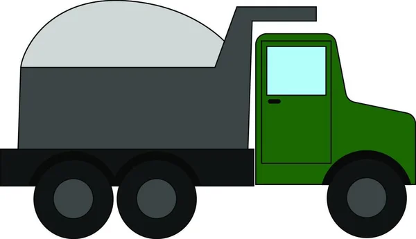 Green Big Truck Illustration Vector White Background — Stock Vector