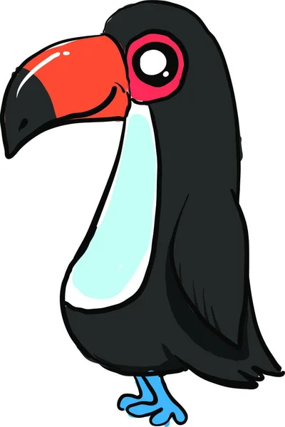 Oiseau Toucan Heureux Illustration Vecteur Sur Fond Blanc — Image vectorielle