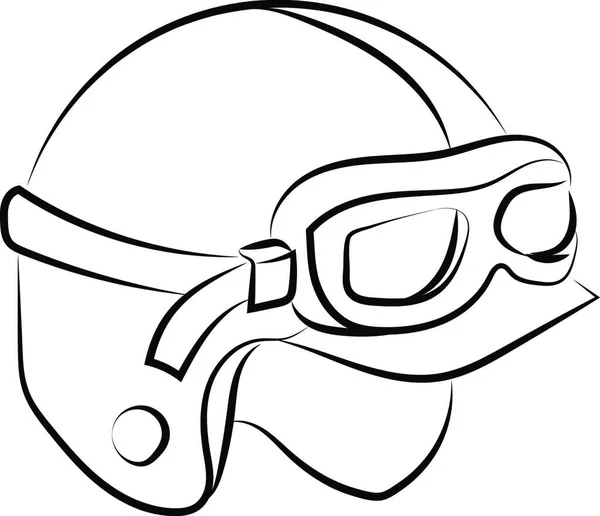 Motorradhelmskizze Illustration Vektor Auf Weißem Hintergrund — Stockvektor
