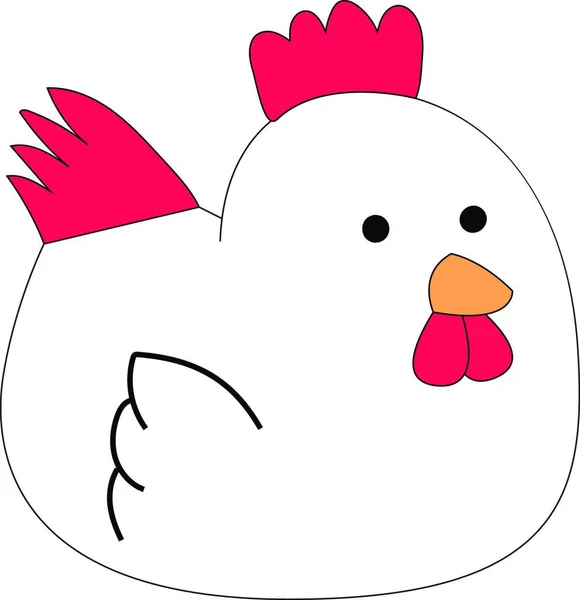 Vektor Illustration Söt Tecknad Kyckling — Stock vektor