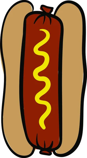 Délicieux Hot Dog Illustration Vecteur Sur Fond Blanc — Image vectorielle