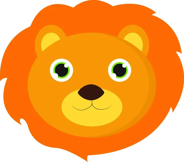 Χαριτωμένο Κινούμενο Σχέδιο Λιοντάρι Πρόσωπο Διάνυσμα Εικόνα — Διανυσματικό Αρχείο