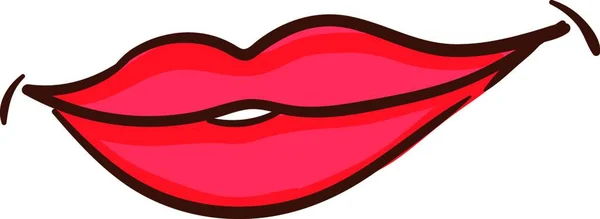 Bibir Merah Tersenyum Ilustrasi Vektor Pada Latar Belakang Putih - Stok Vektor