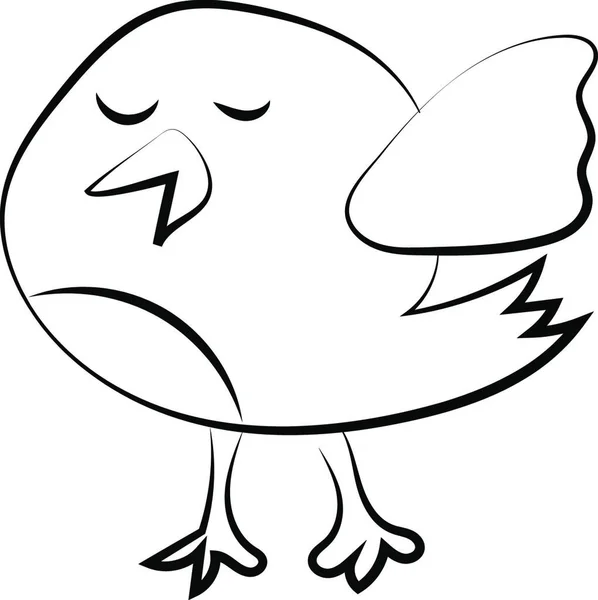 Zpívající Ptačí Náčrt Ilustrace Vektor Bílém Pozadí — Stockový vektor