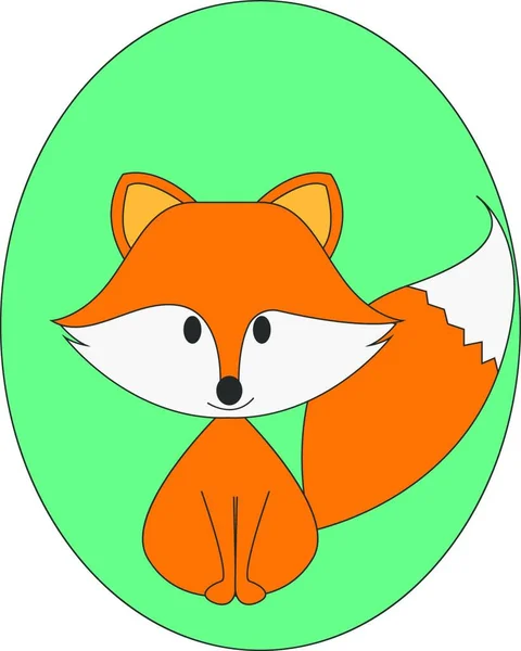 Cute Little Fox Ilustracja Wektor Białym Tle — Wektor stockowy