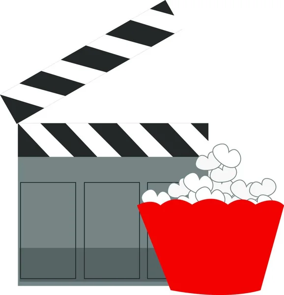 Films Popcorn Illustratie Vector Witte Achtergrond — Stockvector