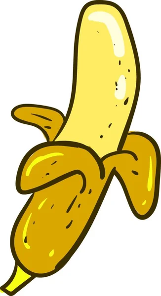 Напівчистий Банан Ілюстрація Вектор Білому Тлі — стоковий вектор