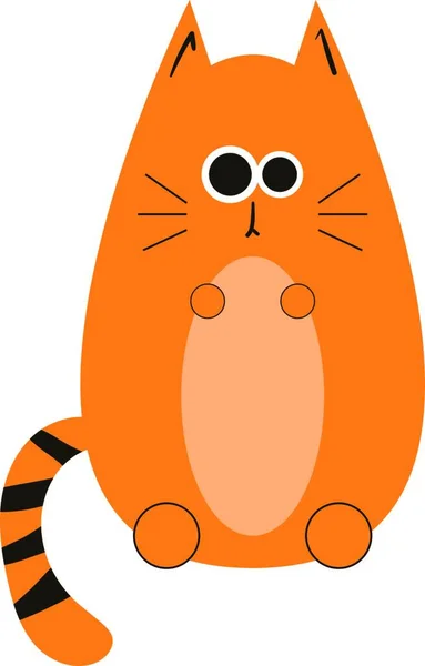 Orange Cute Cat Illustration Vector White Background — Stock Vector