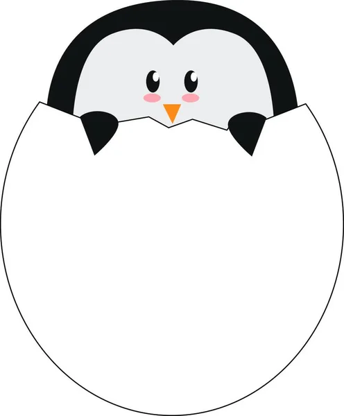 Pingüino Huevo Ilustración Vector Sobre Fondo Blanco — Vector de stock