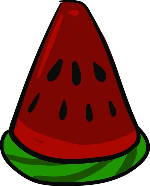 Een Enkele Rode Watermeloen Illustratie — Stockvector