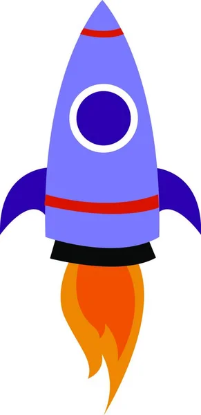 Cohete Espacial Púrpura Ilustración Vector Sobre Fondo Blanco — Vector de stock