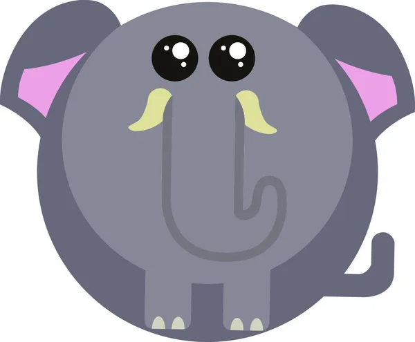 Pequeño Elefante Gordo Ilustración Vector Sobre Fondo Blanco — Archivo Imágenes Vectoriales