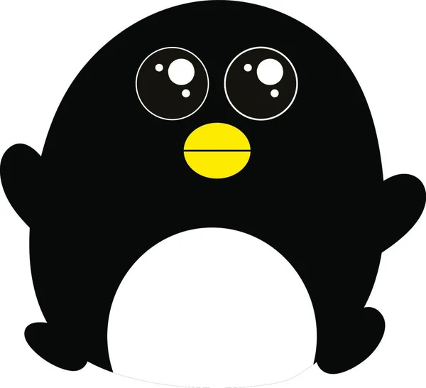 Söt Sorglig Pingvin Illustration Vektor Vit Bakgrund — Stock vektor