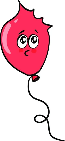 Red Scared Balloon Illustration Vector White Background — Stock Vector