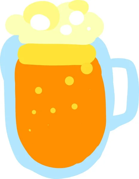 Caneca Cerveja Plana Ilustração Vetor Sobre Fundo Branco — Vetor de Stock