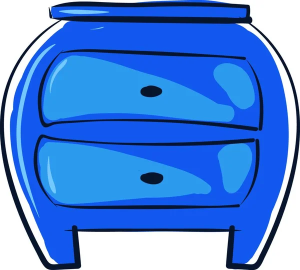 青いベッドサイドテーブル イラスト 白い背景のベクトル — ストックベクタ