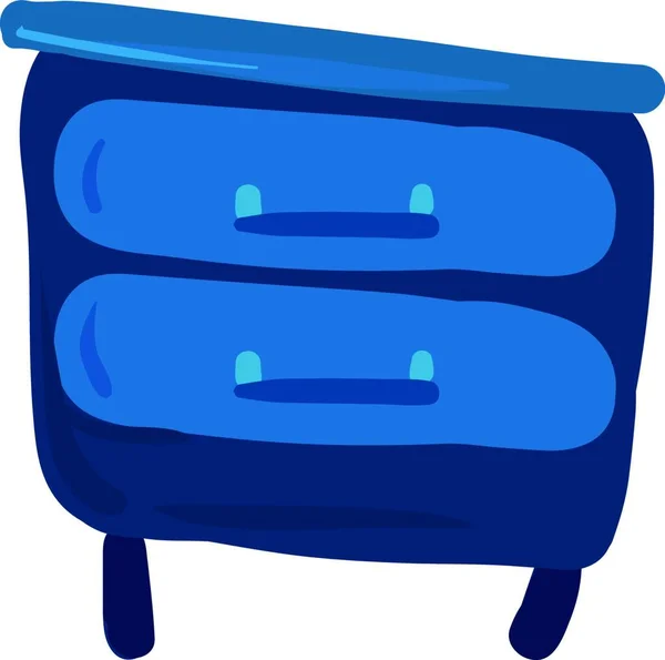 Blue Bedside Table Illustration Vector White Background — Stock Vector