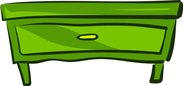 Зелена Тумбочка Ілюстрація Вектор Білому Тлі — стоковий вектор