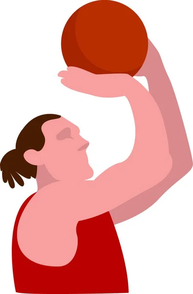 Jugador Baloncesto Ilustración Vector Sobre Fondo Blanco — Vector de stock