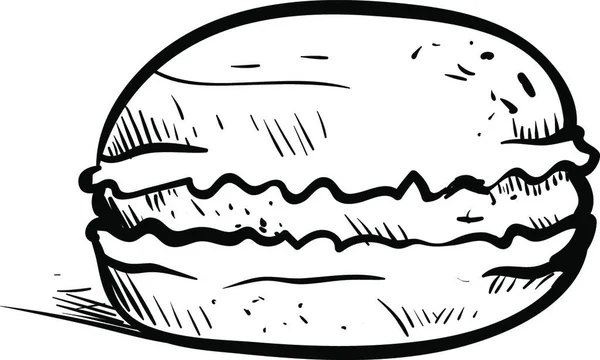 Teckning Macaron Illustration Vektor Vit Bakgrund — Stock vektor