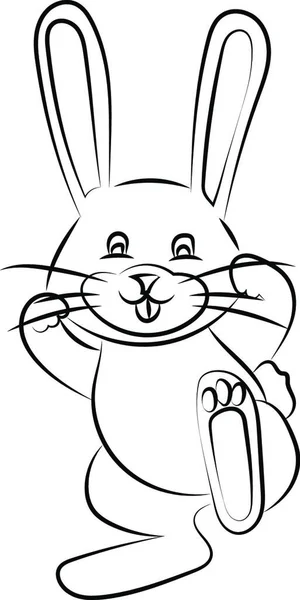 Happy Bunny Skizze Illustration Vektor Auf Weißem Hintergrund — Stockvektor