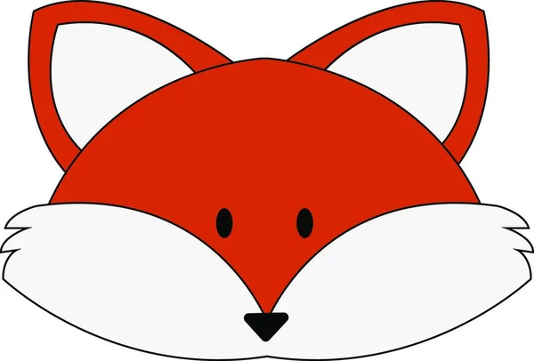 Cute Red Fox Illustration Vector White Background — Stock Vector