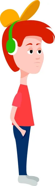 Illustration Girl Red Dress — Stock Vector