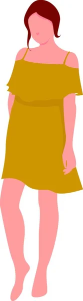 Hermosa Mujer Joven Vestido Rosa — Vector de stock