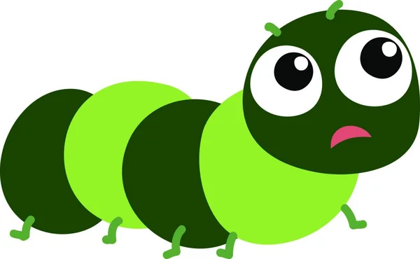 Schattige Kleine Groene Bug Illustratie Vector Witte Achtergrond — Stockvector