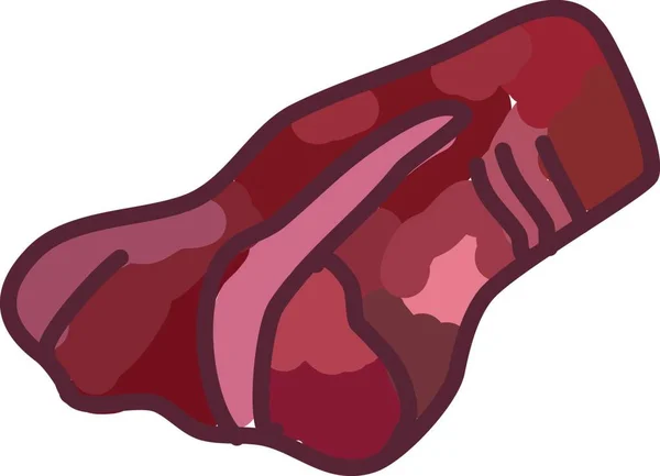 Carne Ilustração Vetor Ícone Web —  Vetores de Stock