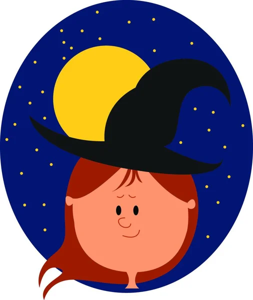 Illustration Garçon Dans Chapeau Avec Une Lune — Image vectorielle