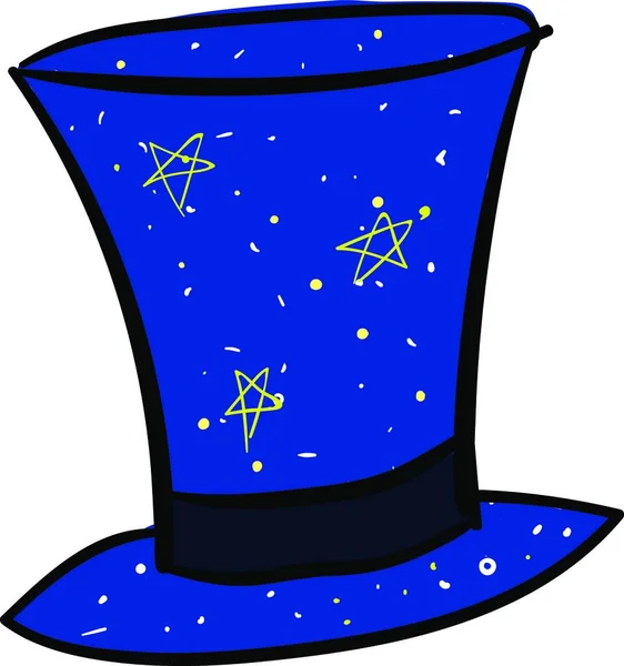 Chapéu Azul Mágico Ilustração Vetor Sobre Fundo Branco — Vetor de Stock