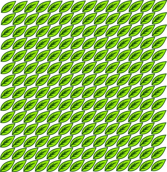 Hojas Verdes Ilustración Vector Sobre Fondo Blanco — Vector de stock