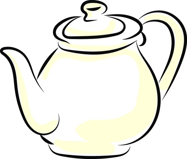 Tea Pot Drawing Illustration Vector White Background — Stock Vector