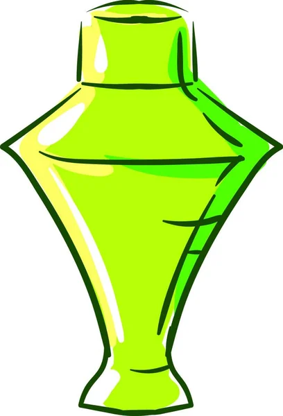 Parfüm Zöld Palackban Illusztráció Vektor Fehér Háttérben — Stock Vector