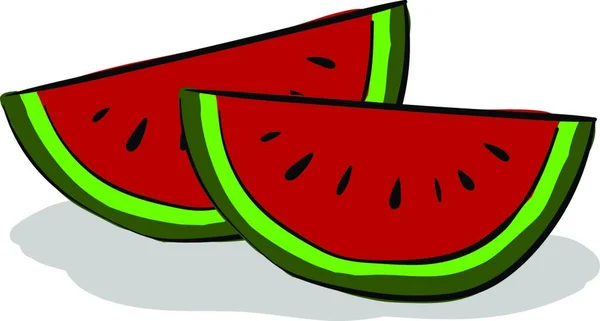 Eine Scheibe Wassermelone — Stockvektor