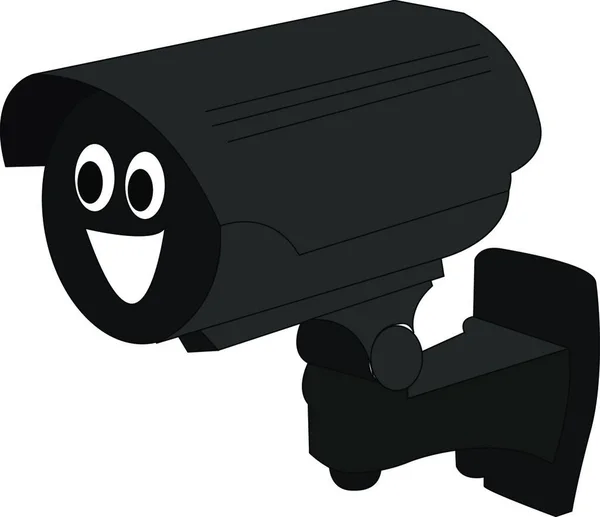 Boldog Biztonsági Kamera Illusztráció Vektor Fehér Alapon — Stock Vector