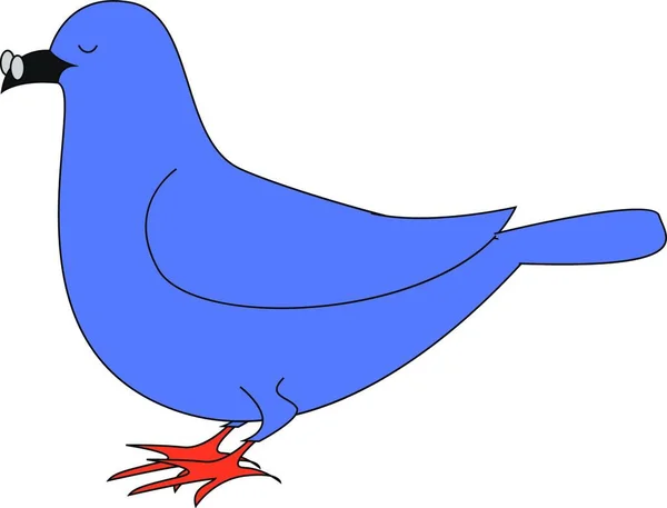 白い背景にメガネ イラスト ベクトルを持つ青い鳩 — ストックベクタ