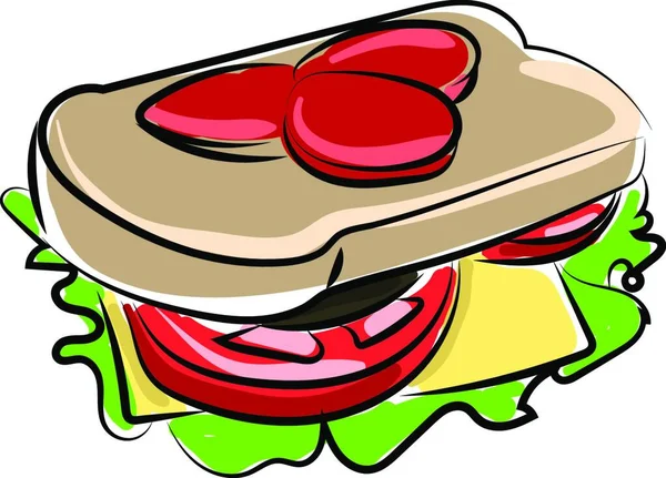 Sandwich Ilustración Vector Sobre Fondo Blanco — Archivo Imágenes Vectoriales