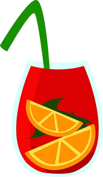 Sangria Drankje Illustratie Vector Witte Achtergrond — Stockvector