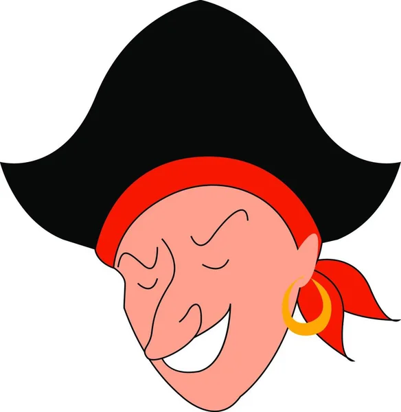 Pirata Com Chapéu Ilustração Vetor Sobre Fundo Branco — Vetor de Stock