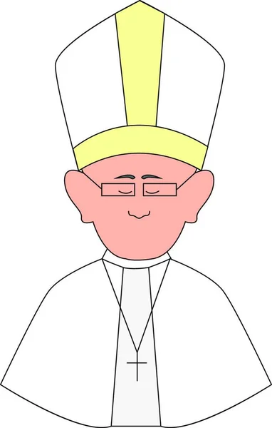 Papa Feliz Con Gafas Ilustración Vector Sobre Fondo Blanco — Archivo Imágenes Vectoriales