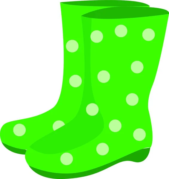 Green Rubber Boots Illustration Vector White Background — Stock Vector