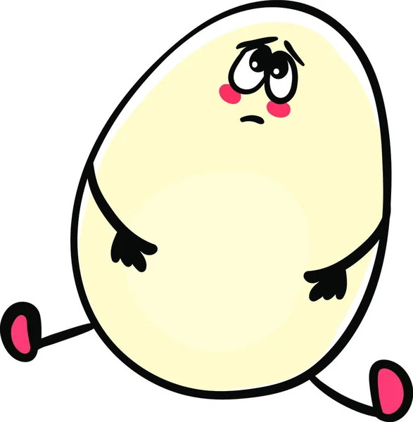 Сумне Куряче Яйце Ілюстрація Вектор Білому Тлі — стоковий вектор