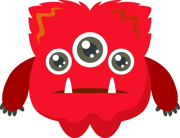 Trauriges Rotes Monster Illustration Vektor Auf Weißem Hintergrund — Stockvektor