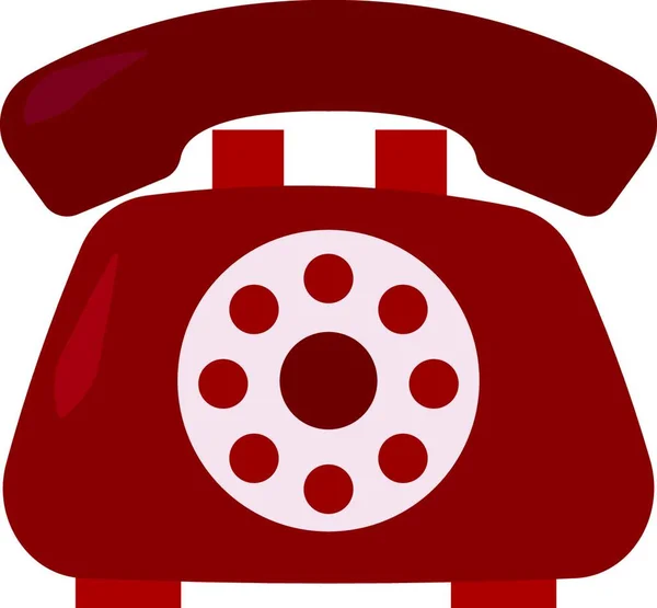 Telefone Retro Vermelho Ilustração Vetor Sobre Fundo Branco —  Vetores de Stock